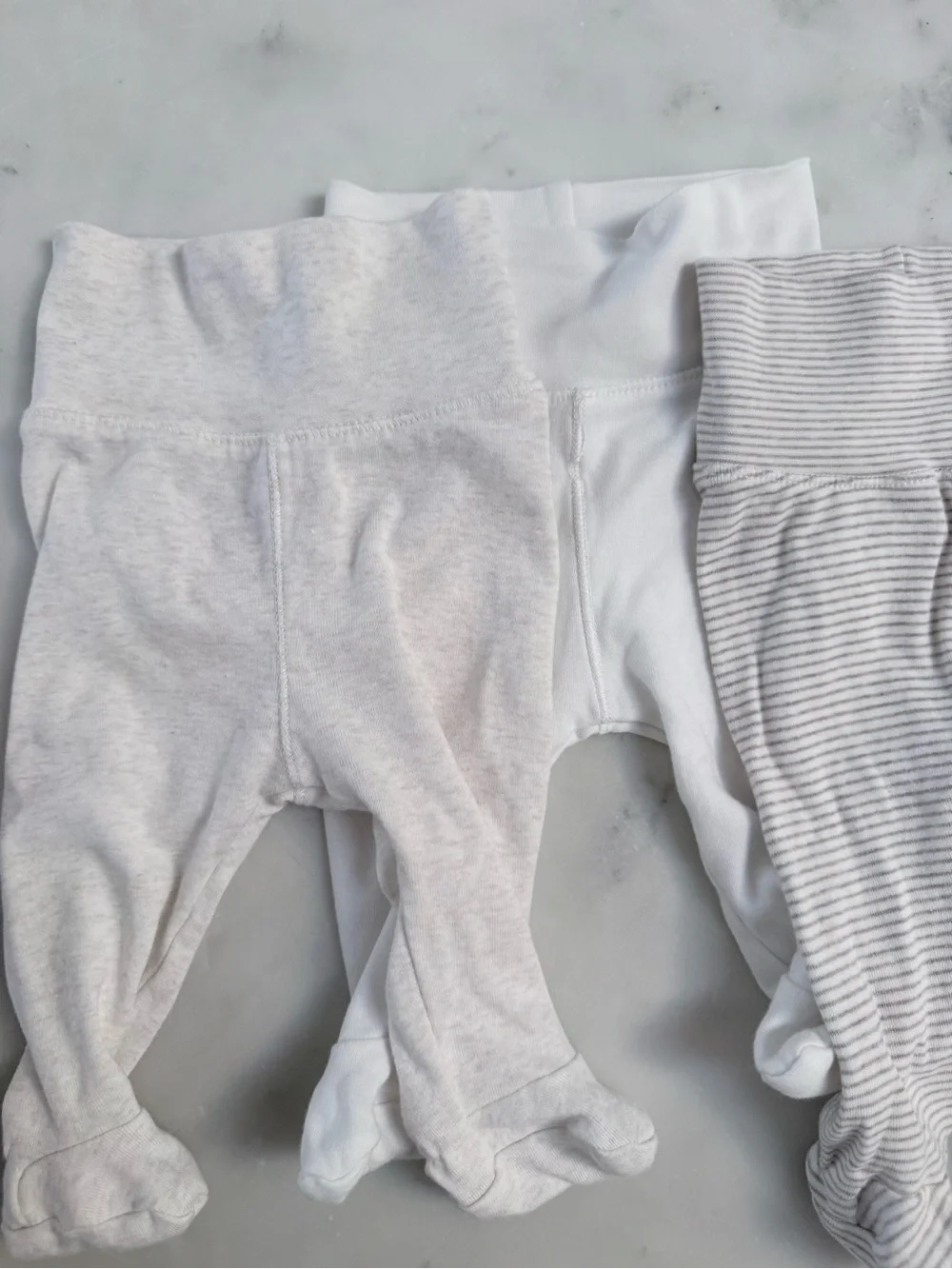 Neutral Baby Footed Pants Pack of 3 - H&M